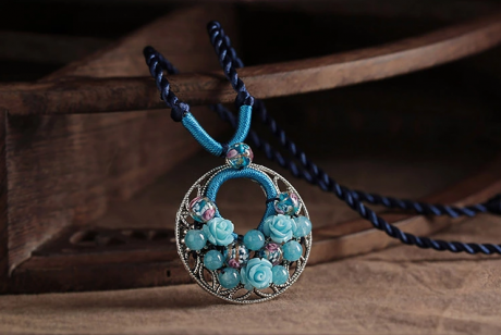 藍(lán)色琉璃鎖骨鏈清新復(fù)古項鏈?zhǔn)罪? / data-E5BR=