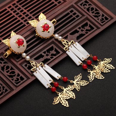 漢服古風(fēng)配飾步搖，流蘇發(fā)夾彼岸花頭飾