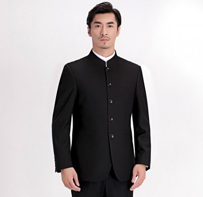 立領(lǐng)圓角家佳樂(lè)文學(xué)男士修身版中山裝