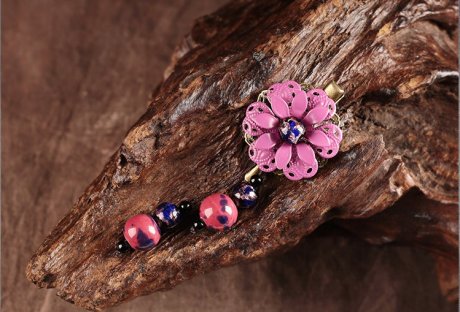 簡約時尚復(fù)古頭飾:紫姍花朵發(fā)夾頭飾