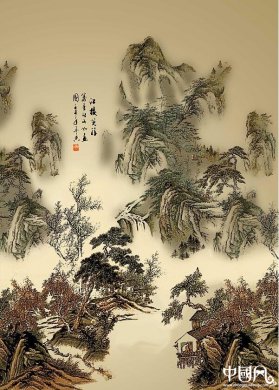 家佳樂文學(xué)寫意山水國畫PSD分層素材