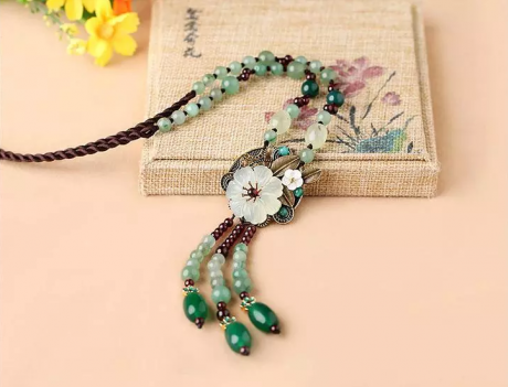 時(shí)尚家佳樂(lè)文學(xué)玉石項(xiàng)鏈精致古風(fēng)毛衣鏈?zhǔn)罪? / data-vV5t=