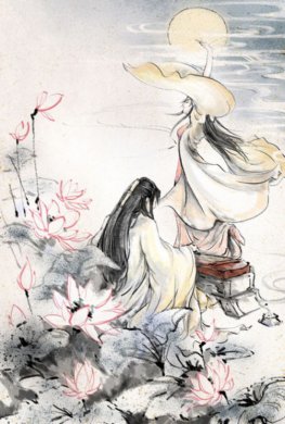 凄美國(guó)畫插畫，家佳樂(lè)文學(xué)詩(shī)意手繪插畫