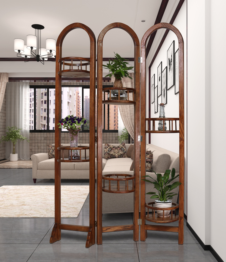 簡約花藝雅韻屏風(fēng)，百搭中式屏風(fēng)