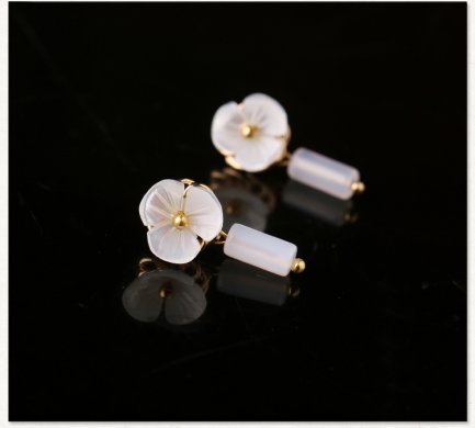 簡約花朵耳釘，少女個性氣質(zhì)耳環(huán)首飾