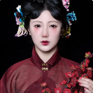 典雅梅花女生頭像，唯美古風真人頭像