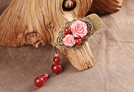 媚香粉貝雕花時(shí)尚家佳樂文學(xué)發(fā)夾頭飾