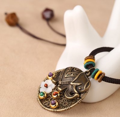 泰國象鎖骨鏈，復(fù)古森女項(xiàng)鏈?zhǔn)罪? / data-V7An=