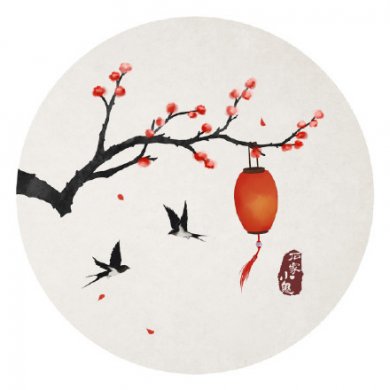 新春寓景插畫，家佳樂文學手繪插畫