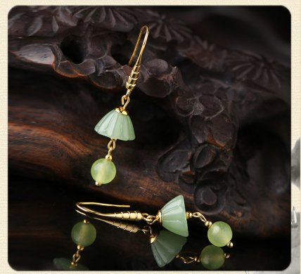 古風(fēng)淡雅蓮蓬耳環(huán)，氣文藝復(fù)古味道首飾