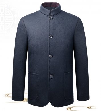 家佳樂文學外套民國男裝，羊毛呢唐裝中老年中山裝