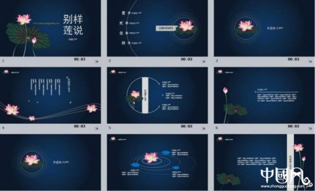 家佳樂文學(xué)蓮花古韻PPT模板