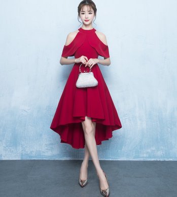 性感掛脖中式禮服，時(shí)尚典雅晚禮服