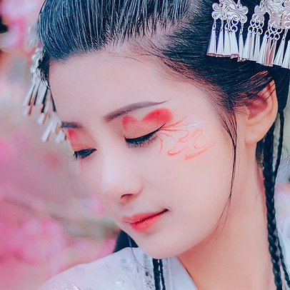 粉色浪漫女生頭像，唯美古風(fēng)真人頭像