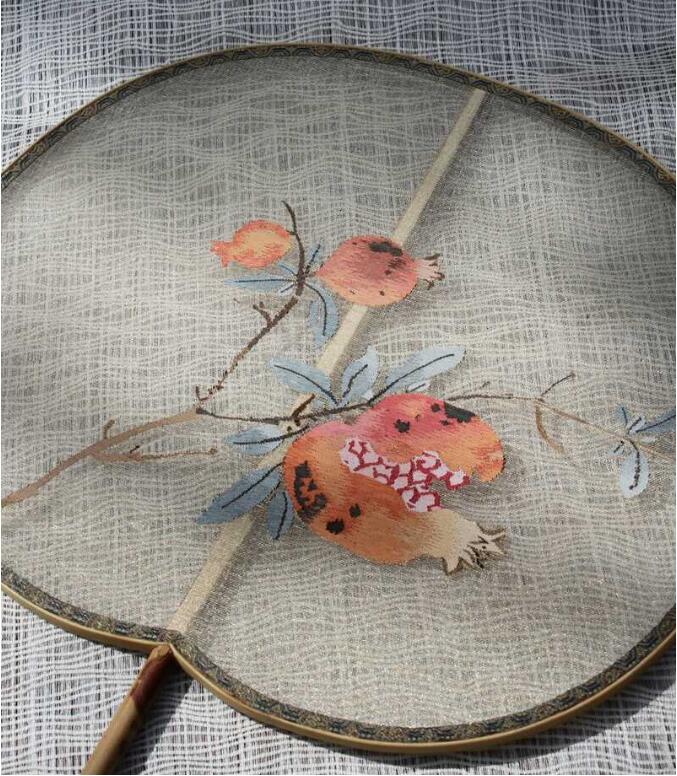 家佳樂文學(xué)湘妃竹柄緙絲宮扇