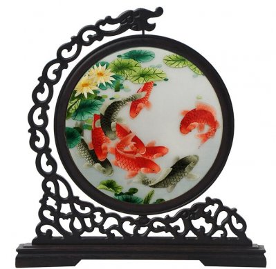 純手工蘇繡屏風(fēng)，刺繡針針姑蘇魂