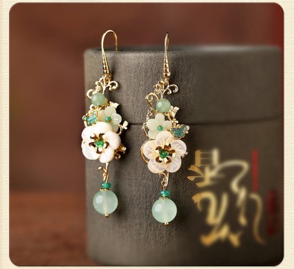 冷淡古風(fēng)耳墜耳環(huán)，小清新花朵耳環(huán)首飾