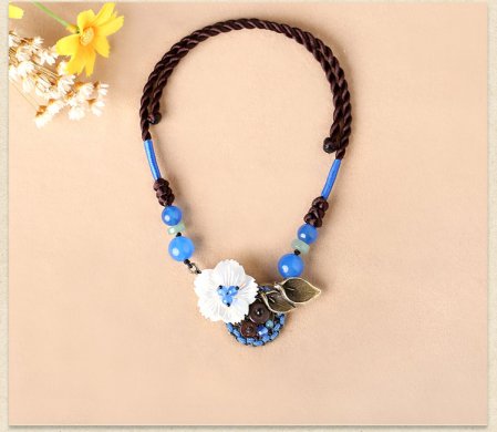 復(fù)古花朵鎖骨鏈，小清新古風(fēng)項(xiàng)鏈