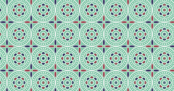 中國傳統(tǒng)唐代服飾幾何團(tuán)窠紋圖案，矢量素材