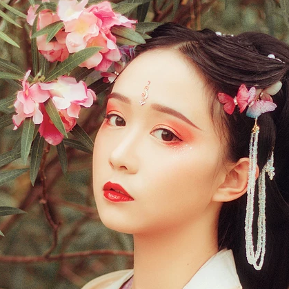 蝶蓮花女生頭像，唯美古風(fēng)真人頭像