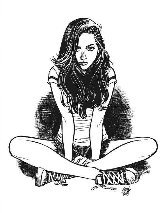 9款性感的黑白女郎插畫，嫵媚的美!