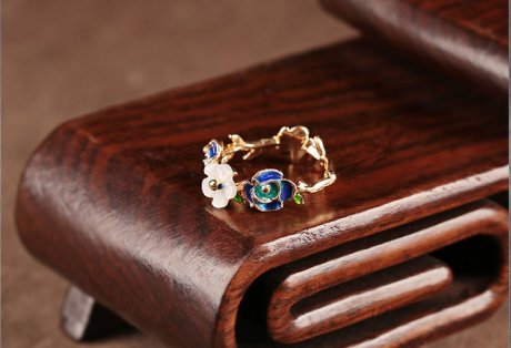 花清典雅指環(huán)，家佳樂文學簡約戒指首飾