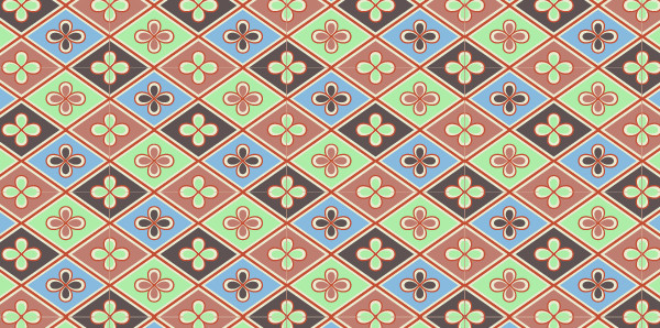 中國(guó)傳統(tǒng)唐代服飾幾何紋圖案七，矢量素材