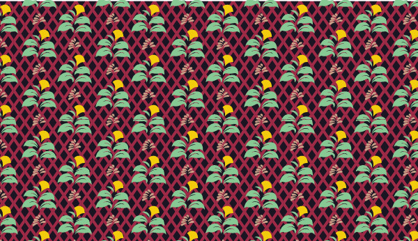 中國(guó)傳統(tǒng)唐代服飾穿枝花紋圖案五，矢量素材