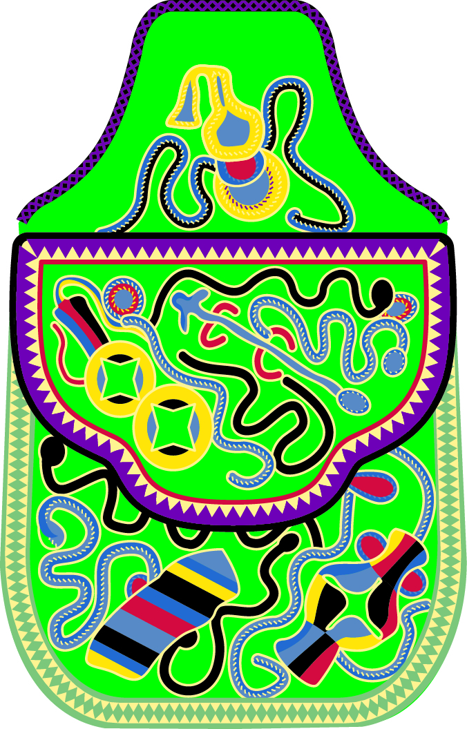 中國傳統(tǒng)刺繡古典香包圖案，矢量素材