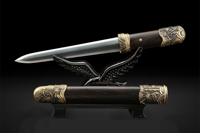 梅蘭竹菊八面四君子劍，中國(guó)傳統(tǒng)象征紋飾寶劍