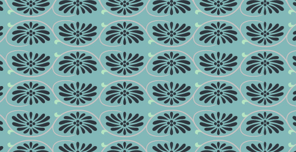 中國(guó)傳統(tǒng)唐代服飾纏枝花紋圖案二，矢量素材