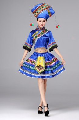 短款民族服飾圖片，壯族少數(shù)民族服裝