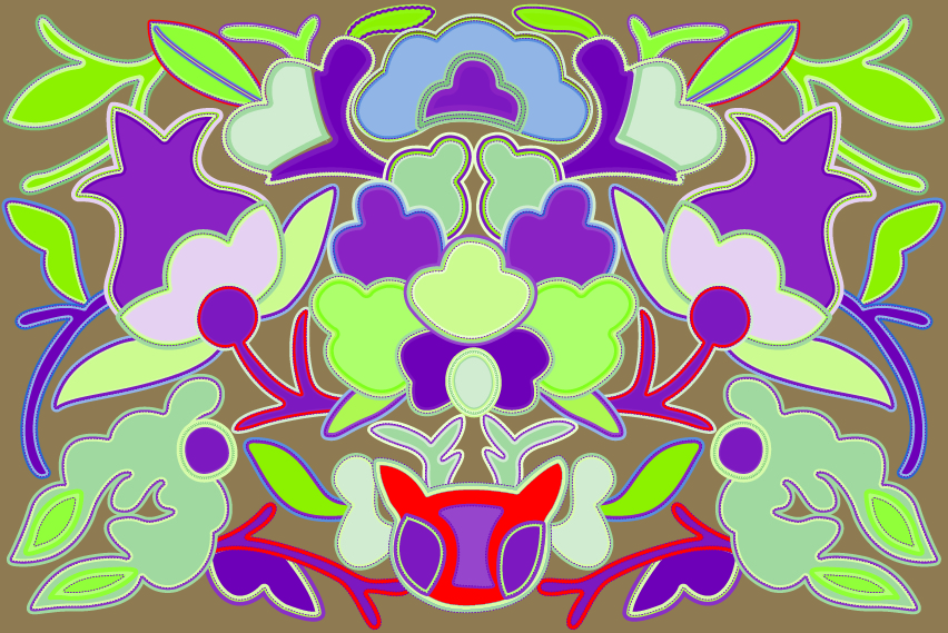 中國傳統(tǒng)刺繡花卉圖案，矢量素材