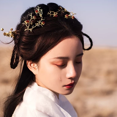 傷感流淚帶傘頭像，唯美古風(fēng)真人頭像