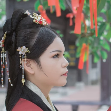 傾城紅衣女子頭像，唯美古風(fēng)真人頭像