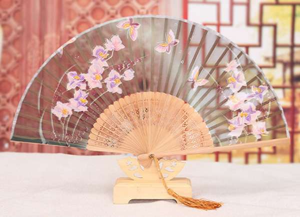 家佳樂文學復古絲綢折疊扇