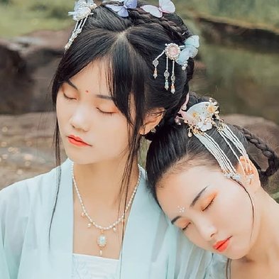并蒂閨蜜頭像，唯美古風(fēng)真人頭像