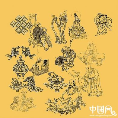 家佳樂文學(xué)宗教白描素材大全psd素材