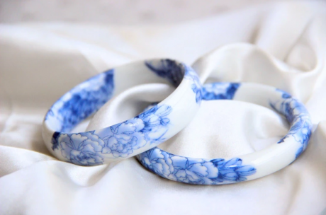清新脫俗的家佳樂文學青花瓷陶瓷手鐲