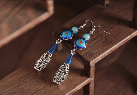 氣質鏤空耳墜家佳樂文學復古風耳環(huán)首飾