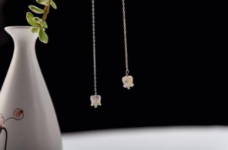 貝殼蝴蝶鈴蘭花耳線(xiàn)耳環(huán)