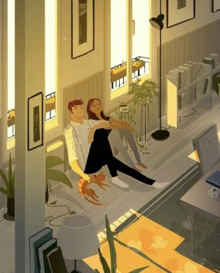 兩個人的時光，唯美插畫