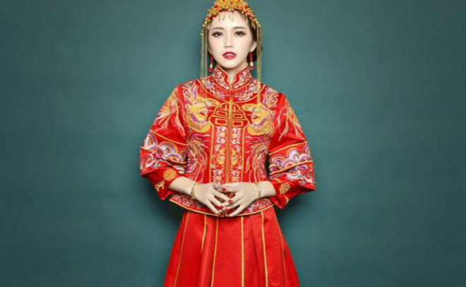 家佳樂文學(xué)秀禾服刺繡裙褂中式禮服