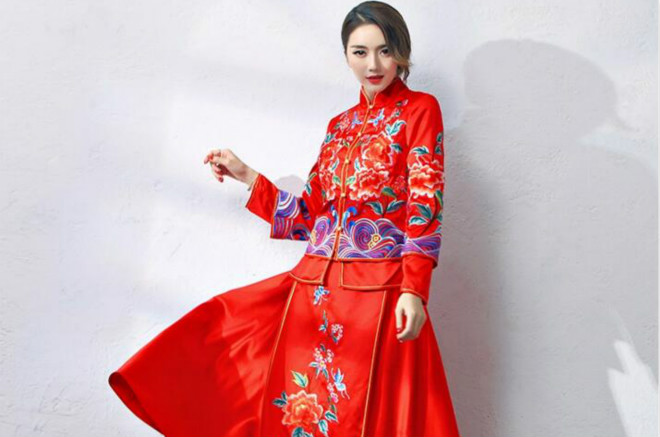 家佳樂(lè)文學(xué)秀禾服褂群中式禮服