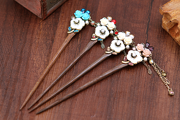 復(fù)古家佳樂文學(xué)步搖木簪流蘇發(fā)簪