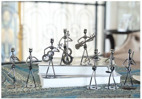 簡(jiǎn)約可愛的鐵藝樂隊(duì)抽象藝術(shù)鐵藝品