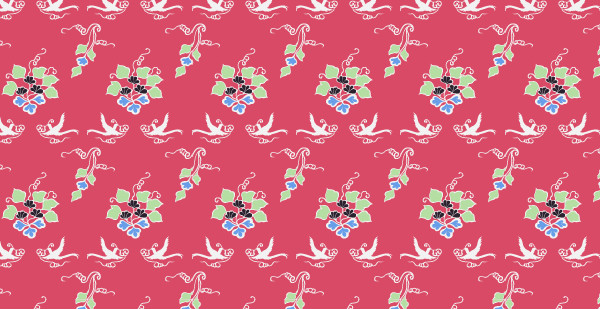 中國傳統(tǒng)唐代服飾穿枝花紋圖案三，矢量素材