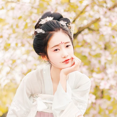 氣質(zhì)花朵帶傘女生頭像，唯美古風真人頭像