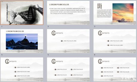 水墨簡(jiǎn)約家佳樂文學(xué)PPT模板