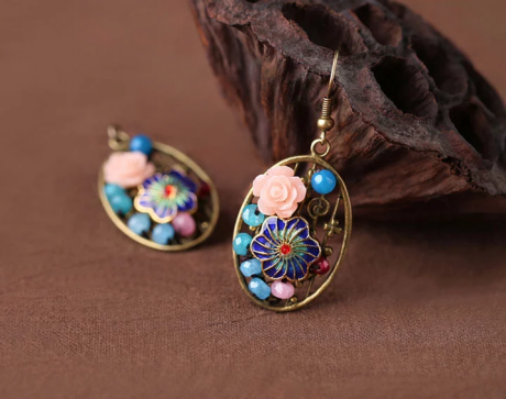 家佳樂(lè)文學(xué)金屬鏤空首飾橢圓形耳墜耳環(huán)